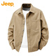 JEEP Jeep shirt men's long-sleeved spring and autumn casual workwear jacket men's advanced loose clothes men's military green XL