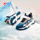 XTEP Children's Shoes Panda Shoes Children's Winter Windproof Leather Warm Plush Cotton Shoes Night Blue/Persian Blue/XTEP White 33