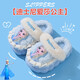 2025 winter children's cotton slippers for girls, non-slip indoor warm plus velvet girls' Elsa Princess home cotton slippers, upgraded version of environmentally friendly material sky blue (heel included) 12 30/31 size (shoe inner length 18CM, suitable for feet 17