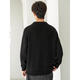 AX Armani Lazy and Relaxed Henley Collar Men's Sweater 2025 Spring and Autumn Versatile Pullover Sweater Jacket Black Black 2XL