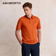 ASHWORTH comfortable cotton spring and summer new knitted lapel short-sleeved Polo shirt men's dopamine versatile commuter lapel T-shirt O1-Salmon M