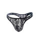 Men's thong ice silk summer mesh sexy bumpy low-waist lace transparent back empty T-pants thong men's trendy pink M waist 1'8-2'1