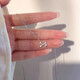 S999 sterling silver bow necklace for women, versatile, light luxury, niche design, clavicle chain style, Chinese Valentine's Day gift for girlfriend 1071DZ-Platinum-s999 pure silver