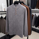 Heavy 400g pure wool sweater for men in autumn and winter thickened warm casual henley collar knitted bottoming sweater for men BE913 Comet Coffee L Recommended 120-135Jin Jin is equal to 0.5 kg