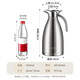 MAXCOOK thermos kettle 316 stainless steel vacuum hot water kettle household large capacity 2L natural silver MCH5066