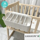 OUOETY baby bedside hanging basket diaper storage bag with 5 adjustable partitions, white