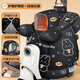 Gongma parent-child children's electric vehicle windshield quilt, winter plus velvet and thickened battery motorcycle waterproof windproof cover, suitable for all seasons, gray bottom Happy Bear Rabbit, ten layers thick - shoulder and neck guard + double-sided visual film + baby pull, parent-child version