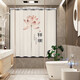 Bathroom Curtain 2025 New No-Punch Installation Rental Bathroom Simple Small Window Anti-Light Blocking Curtain Lotus 11 Thickened 60cm*100cm No-Punch Suitable for 42-56 Wall Width