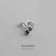 ISLANDIO natural tanzanite 3mm sapphire earrings London blue topaz mini sterling silver earrings for women Tanzanite 3mm | silver pair