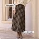 Xiangying Retro Plaid Woolen Skirt Women's 2025 Winter New Style Wool High Waist Slim Brown Medium Long Skirt Brown M 160/84A/95-110Jin Jin is equal to 0.5 kg