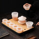 Jian Yang Bingzhong Glaze Tea Set Home High-end White Jade Kung Fu Covered Bowl Tea Cup Heat-Resistant Anti-scalding Chinese Office Tea Set 10 Pieces/Tea Strainer Set/Tea Tray