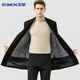 Romon 100% sheep wool pure wool mid-length woolen coat men's autumn and winter 90 down down liner jacket