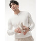 ROMON Light luxury cloud feel Anti-pilling Henry collar sweater Anti-wrinkle long-sleeved clothes Thin sweater autumn and winter for men White-Henry collar Anti-pilling + breathable + anti-wrinkle 2XL 140-150Jin Jin equals 0.5 kg