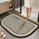 Yusenyi Bathroom Bathroom Water Floor Mat Bathroom Door Linen Carpet Door Bathroom Mat Toilet Non-slip Foot Mat Large Round Corner Twist (linen material) 50x80cm (not damaged by long-term use, thick and durable)
