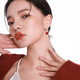 Qlady bow red ear clip without pierced ears for women 202 new autumn and winter tassel earrings high-end earrings bridal earrings