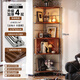 Zhongtao second-hand corner bookshelf corner floor-standing corner cabinet corner storage rack storage rack multi-functional triangle display rack multi-layer first choice upgraded thickened 25MM plate four layers 170x63 deep walnut color