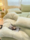 2025 new flannel coral velvet plush winter thickened plus velvet bed sheets milk velvet four-piece warm bedding set Bamboo Linjian-green bed sheet style 1.8 four-piece set-quilt cover 200x230