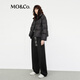 MO&Co. Down Jacket 90 White Goose Down High Collar Zipper Drawstring Short Light Warm Puff Pink Green Volume Warm Core Black It is recommended to confirm the size with customer service M /165 It is recommended to confirm the size with customer service