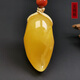 Hupai, one object, one picture, one certificate, beeswax pendant necklace, natural amber magatama necklace, clavicle chain, unbaked color, pendant, 6.33g, 32*21*16mm