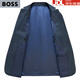 BOSS men's business suit top spring and autumn high-end sheep wool men's suit jacket plaid single suit blue 2XL 185/52B