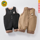 G.DUCKKIDS brand overalls baby lamb velvet thickened winter one-child jumpsuit plus velvet baby cotton pants official khaki color 73cm
