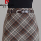 Pierre Cardin plaid woolen skirt for women 2025 autumn and winter new style high-waisted mid-length a-line thickened one-step hip skirt plaid M 27