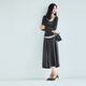 Eifini (eifini) Eifini classic simple texture pleated long skirt for women 2025 autumn new versatile casual commuting skirt dark sandalwood mid-length version free belt with order M 100-110Jin Jin equals 0.5 kg