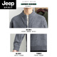 JEEP SPIRIT Henry Collar Sweater Men's Autumn and Winter New American Retro Half-Zip Sweater Men's British Style Thickened Sweater 25638 Gray M 170 Approximately 115-130 Jin Jin equals 0.5 kg Can be worn