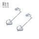 Chow Sang Sang Pt950 platinum earrings white gold heart-shaped earrings 78875E priced at 3.06 grams (including labor cost 240 yuan)