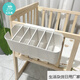 Baby bedside hanging basket diaper storage bag with 5 adjustable partitions, white