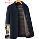 MONTAGUT double-sided cashmere coat men's short middle-aged winter stand-up collar casual woolen woolen jacket dad coat black S 165/84A