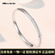 Miss JuJu pt950 platinum bracelet for women, platinum fantasy cat's eye concubine bracelet, oval plain ring bracelet, inner diameter 64mm, weight 16.91 grams, about 5mm thick