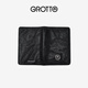 GROTTO new brand arrow logo passport holder multi-functional card holder ID leather protective cover New Year gift classic black