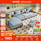 Quanyou Home Modern Simple Home Large Apartment Corner Sofa Living Room Solid Wood Frame Fabric Sofa Government Subsidy