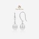 Lao Fengxiang Freshwater Pearl Earrings for Women S925 Silver New Style Earrings Birthday Gift for Girlfriend and Wife 8-9mm Drop Shape 925 Silver