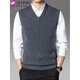 TOMMY JEANS Tommy Cardigan Men's V-neck Vest Middle-aged Dad Sweater Vest Vest Winter Warm Bottoming Shirt V/Collar Green XL 180/100A Recommended 160-180Jin Jin equals 0.5 kg