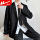 Pull back student suit suit men's loose casual black small suit handsome professional formal jacket DK black top black suit + shirt + trousers S