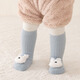 BIBK Baby Socks Autumn and Winter Thickened Boy Baby Indoor Non-Slip Floor Socks Toddler Cooling Toddler Socks Plus Velvet Calf Socks Blue White Bear + Coffee Puppy 0-1 Years Old