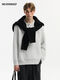 NEVERNEED Henry collar pullover men's autumn and winter American lazy style sheep wool sweater jacket light gray M M