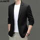 Lilan 2025 Spring New Men's Knitted Stretch Youth Casual Suit Korean Style Slim Fashion Business Men's Gray Gray XL