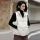 Pierre Cardin White Duck Down Vest Women's Outerwear Western Style Autumn and Winter 2025 Short Sleeveless Vest Jacket Black White Duck Down S Recommended 85--119 Jin Jin equals 0.5 kg