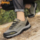 
Jeep (JEEP) men's shoes, men's leather waterproof hiking shoes, plus velvet warm autumn and winter cotton shoes, wear-resistant casual shoes clearance military green plus velvet 14088 38