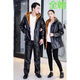 Zhiyunyan leather jacket and leather trousers suit plus velvet and thickening to keep warm, waterproof, oil-proof, windproof and cold-proof, take-out driver's labor insurance set 4XL 165-190Jin Jin equals 0.5 kg