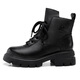 Strongman winter women's boots wool warm outdoor cotton boots toe layer cowhide fashion Martin boots JDS307C black 37