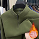Woodpecker 2026 new autumn and winter men's long-sleeved T-shirt half zipper double-sided German velvet bottoming warm high-end stand-up collar thick sweatshirt beige color German velvet warm XL recommended 135-155Jin Jin equals 0.5 kg