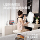 Dipu cream style one-piece dressing table bedroom small apartment storage cabinet light luxury Internet celebrity makeup table T12 bay window table 1m dressing table + 1.2m cupboard + acrylic makeup stool + mirror