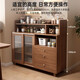 Japanese solid wood sideboard against the wall integrated cabinet home kitchen tea cabinet living room storage cabinet storage cabinet high density sheet (walnut color) acrylic sliding door 70*36*93