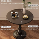 Yusenyi American Retro Living Room Side Table Sofa Side Cabinet Light Luxury Small Coffee Table Creative Bedside Table Small Apartment Corner Table Small Round Table Matte Black (Diameter 40 Height 40) Low Table