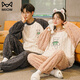 Cat Man (MiiOW) Cartoon Flannel Couple Pajamas Women's Plus Velvet Thickened Suit Men's Loose Large Size Warm Coral Fleece Home Clothing H7786 Couple M Women