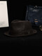 What a cool leather hat, men's autumn and winter hat, casual gentleman hat, middle-aged and elderly dad hat, elderly retro sheepskin cowboy hat, cowhide yellow-brown (4cm) brim 2XL (58-61cm) can be fine-adjusted